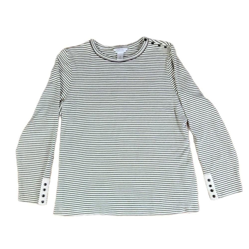 CJ BANKS STRIPED BLOUSE CASUAL PREPPY COASTAL GRANDMA